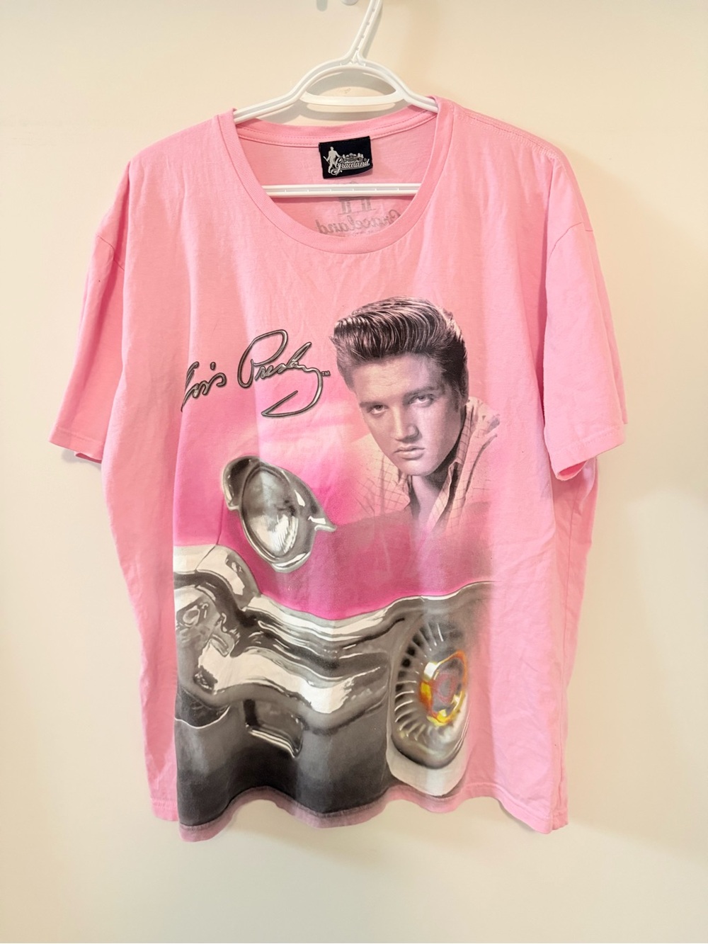 Pink Graphic Elvis Presley Tshirt Graceland